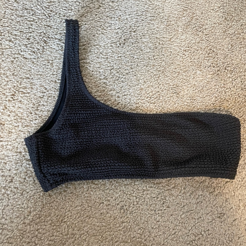 LA Hearts One Shoulder Rubbed Bikini Top